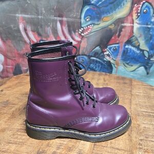 Dr. Martens Aubergine Leather Boots